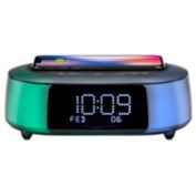 iHome&reg; TimeBoost Glow Alarm Clock in Black with Qi Wireless Charging and USB Port
