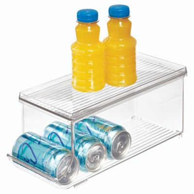Squared Away&trade; Soda Can Holder Refrigerator Bin with Lid