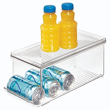 Squared Away&trade; Soda Can Holder Refrigerator Bin with Lid. View a larger version of this product image.