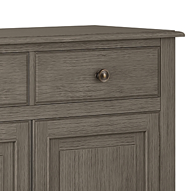 Simpli Home Connaught Solid Wood Entryway Storage Cabinet in Farmhouse Grey. View a larger version of this product image.