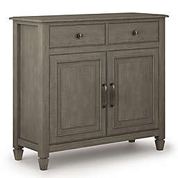 Simpli Home Connaught Solid Wood Entryway Storage Cabinet in Farmhouse Grey