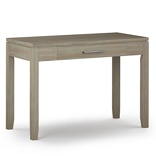 Alternate image 1 for Simpli Home Cosmopolitan Solid Wood Home Office Desk in Distressed Grey
