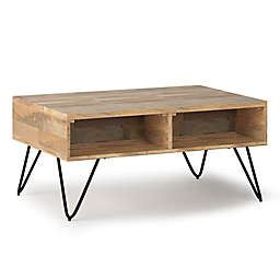 Simpli Home Hunter Solid Mango Wood Small Lift Top Coffee Table in Natural