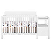 Oxford Baby Harper 4-in-1 Convertible Crib &amp; Changer Combo in Snow