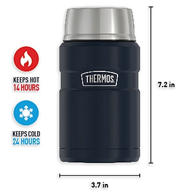 Thermos&reg; 24 oz. Vacuum-Insulated King Food Jar in Matte Blue. View a larger version of this product image.