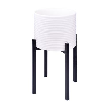 222 Fifth Ridge 20-Inch Tall Ceramic Indoor Planter in White. View a larger version of this product image.