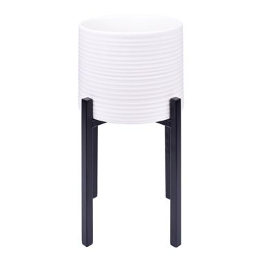 222 Fifth Ridge 20-Inch Tall Ceramic Indoor Planter in White. View a larger version of this product image.