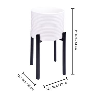 222 Fifth Ridge 20-Inch Tall Ceramic Indoor Planter in White. View a larger version of this product image.