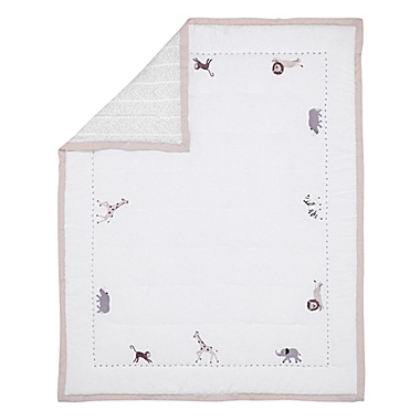 Lambs &amp; Ivy&reg; Linen Safari 4-Piece Crib Bedding Set in White. View a larger version of this product image.