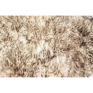 Natural New Zealand Triple Sheepskin 3&#39; x 5&#39; Handcrafted Area Rug in Chocolate. View a larger version of this product image.
