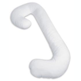 Snoogle Chic 100% Cotton Jersey Knit Total Body Pregnancy Pillow with Easy on-off Zippered Cover-Ivory 