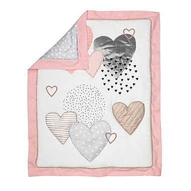 Lambs &amp; Ivy&reg; Heart To Heart 4-Piece Crib Bedding Set in Pink/White. View a larger version of this product image.