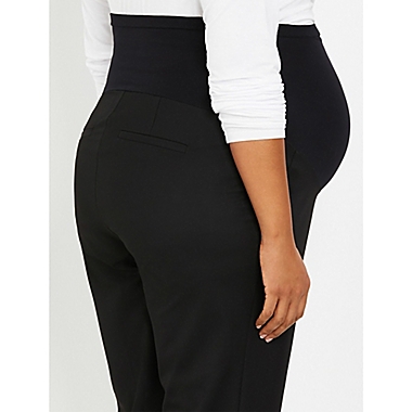 Motherhood Maternity&reg; Plus Size Suiting Straight Leg Maternity Pant in Black. View a larger version of this product image.