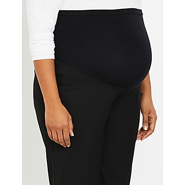 Motherhood Maternity&reg; 1X Suiting Straight Leg Maternity Pant in Black. View a larger version of this product image.