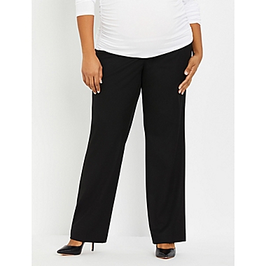 Motherhood Maternity&reg; Plus Size Suiting Straight Leg Maternity Pant in Black. View a larger version of this product image.
