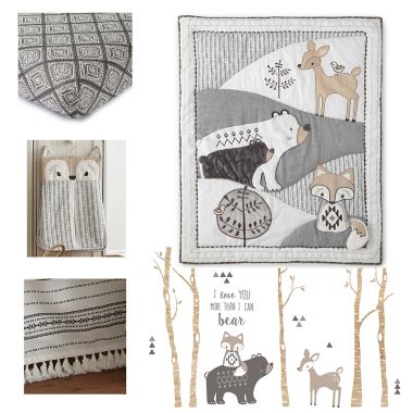 Levtex Baby&reg; Bailey 5-Piece Crib Bedding Set in Charcoal/White. View a larger version of this product image.