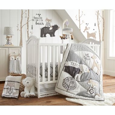Levtex Baby&reg; Bailey 5-Piece Crib Bedding Set in Charcoal/White. View a larger version of this product image.