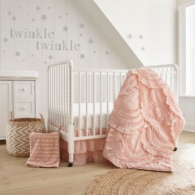 LevtexBaby&reg; Skylar 4-Piece Crib Bedding Set in Blush. View a larger version of this product image.