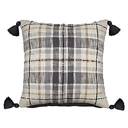 Bee & Willow™ Harvest Plaid Tassels Square Throw Pillow in Ivory