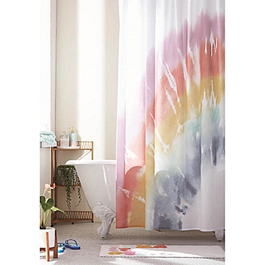Wild Sage&trade; Selena Rainbow Tie-Dye Shower Curtain. View a larger version of this product image.