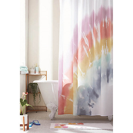 Selena Rainbow Tie Dye Shower Curtain, Sun Moon Stars Shower Curtain Hooks