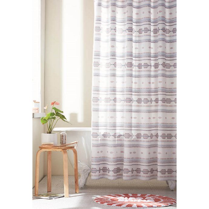 Wild Sage™ Chloe Clip Jacquard Multicolor Shower Curtain Bed Bath and