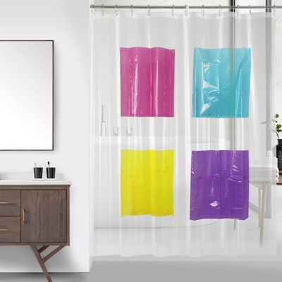 Stuffits Vinyl Shower Curtain With Mesh, How To Stop Shower Curtain From Turning Pink