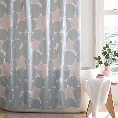 Abstract Dot Peva Shower Curtain, Black Grey Beige Shower Curtain Rod
