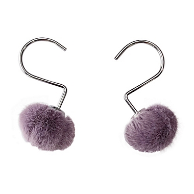 Wild Sage&trade; Rochell Faux Fur Pom Pom Shower Hooks (Set of 12). View a larger version of this product image.