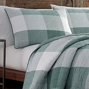 Eddie Bauer&reg; Boulder Plaid Reversible 3-Piece Full/Queen Quilt Set in Evergreen. View a larger version of this product image.
