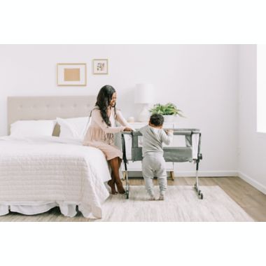 Baby Delight&reg; Beside Me&trade; Dreamer Bassinet &amp; Bedside Sleeper in Charcoal Tweed. View a larger version of this product image.