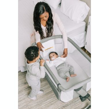 Baby Delight&reg; Beside Me&trade; Dreamer Bassinet &amp; Bedside Sleeper in Charcoal Tweed. View a larger version of this product image.