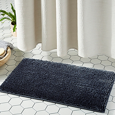 Therapedic&reg; Ultimate Luxury 21&quot; x 34&quot; Memory Foam Bath Rug in Dark Denim. View a larger version of this product image.