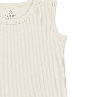 The Honest Company&reg; Size 12M Organic Cotton Chunky Rib Romper in Ivory. View a larger version of this product image.