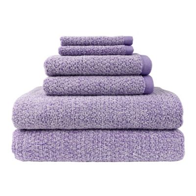 Essential Diamond 6-Piece Bath Sheet Set in Lavender