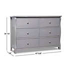 Alternate image 2 for Sorelle Princeton Elite 6-Drawer Double Dresser in Weathered Grey