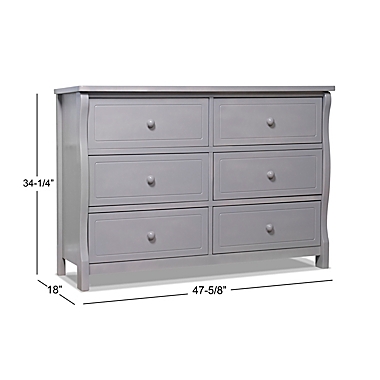 Sorelle Princeton Elite 6-Drawer Double Dresser in Weathered Grey. View a larger version of this product image.