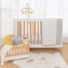Alternate image 2 for Living Textiles 2-Pack Noah Giraffe Organic Cotton Jersey Fitted Crib Sheets in Grey/Yellow
