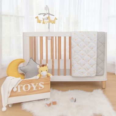 Living Textiles 2-Pack Noah Giraffe Organic Cotton Jersey Fitted Crib Sheets in Grey/Yellow. View a larger version of this product image.