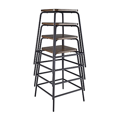Studio 3B&trade; Wood and Metal Stacking Counter Stool in Brown/Black. View a larger version of this product image.