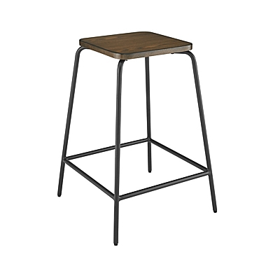 Studio 3B&trade; Wood and Metal Stacking Counter Stool in Brown/Black. View a larger version of this product image.