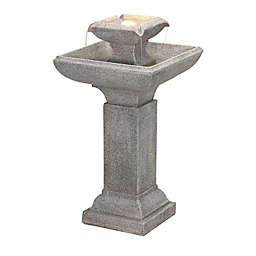 Glitzhome® Pedestal 2-Tier LED Indoor/Outdoor Fountain with Pump