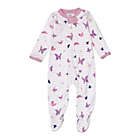 Alternate image 1 for The Honest Company&trade; Size 6-9M 2-Pack Organic Cotton Butterfly Sleep &amp; Plays in Purple/Pink