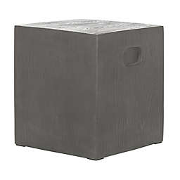 Safavieh Cube Concrete Accent Table in Dark Grey