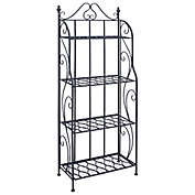 Ridge Road D&eacute;cor Traditional Iron Front-Facing Baker&#39;s Rack in Black