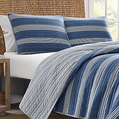 Nautica&reg; Saltmarsh Quilt Set in Dark Blue. View a larger version of this product image.
