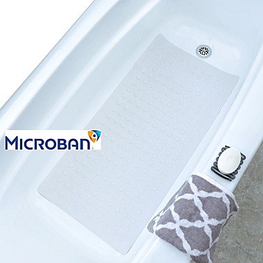 Simply Essential&trade; 36&quot; x 18&quot; Microban&reg; Shower Mat in White. View a larger version of this product image.