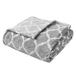 Madison Park Ogee Oversized Throw Blanket in Grey