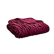 Madison Park Ruched Faux Fur Throw Blanket in Red