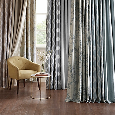 Blakesly Printed Ikat 63-Inch Grommet Top Room Darkening Curtain Panel in Grey (Single). View a larger version of this product image.